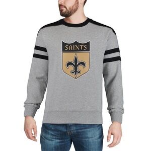 Mitchell & Ness New Orleans Saints Heathered Gray Post Season Run Sweatshirt LG